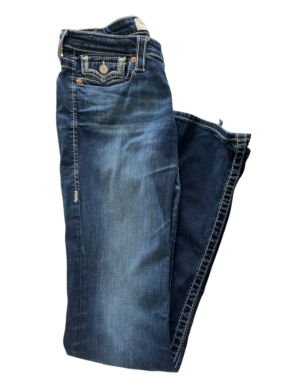 Big Star Maddie Boot Cut Jeans Low Rise Denim Casual Womens Size 27 Long